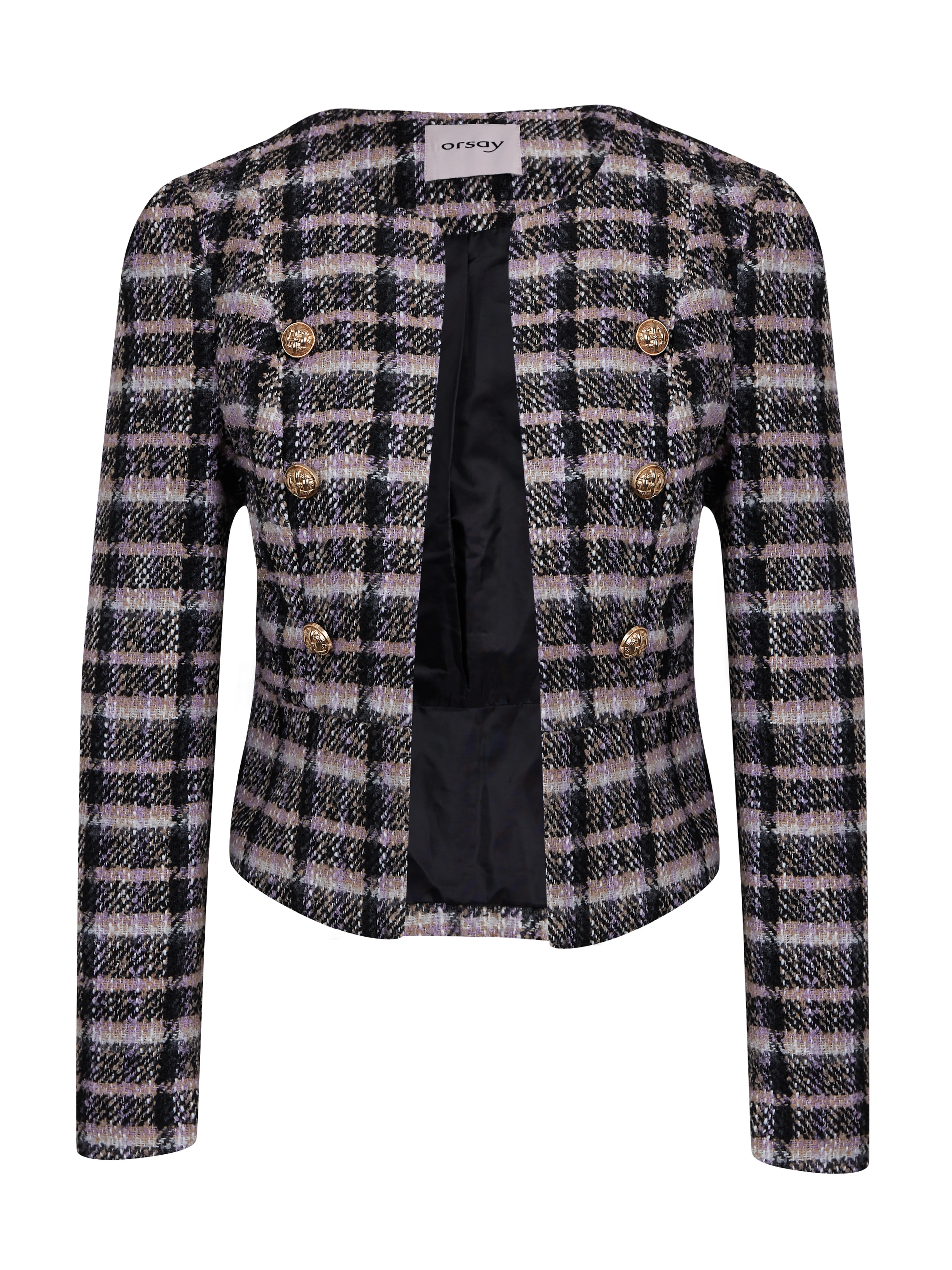 Schwarzer Damen-Karo-Blazer ORSAY