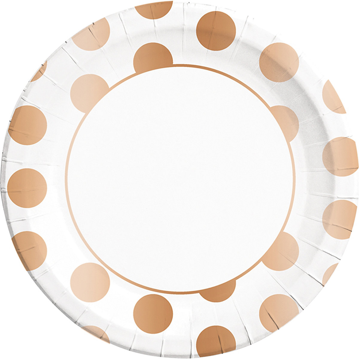 Papp-Partyteller Copper Dots, Ø 23 cm, 8 Stück