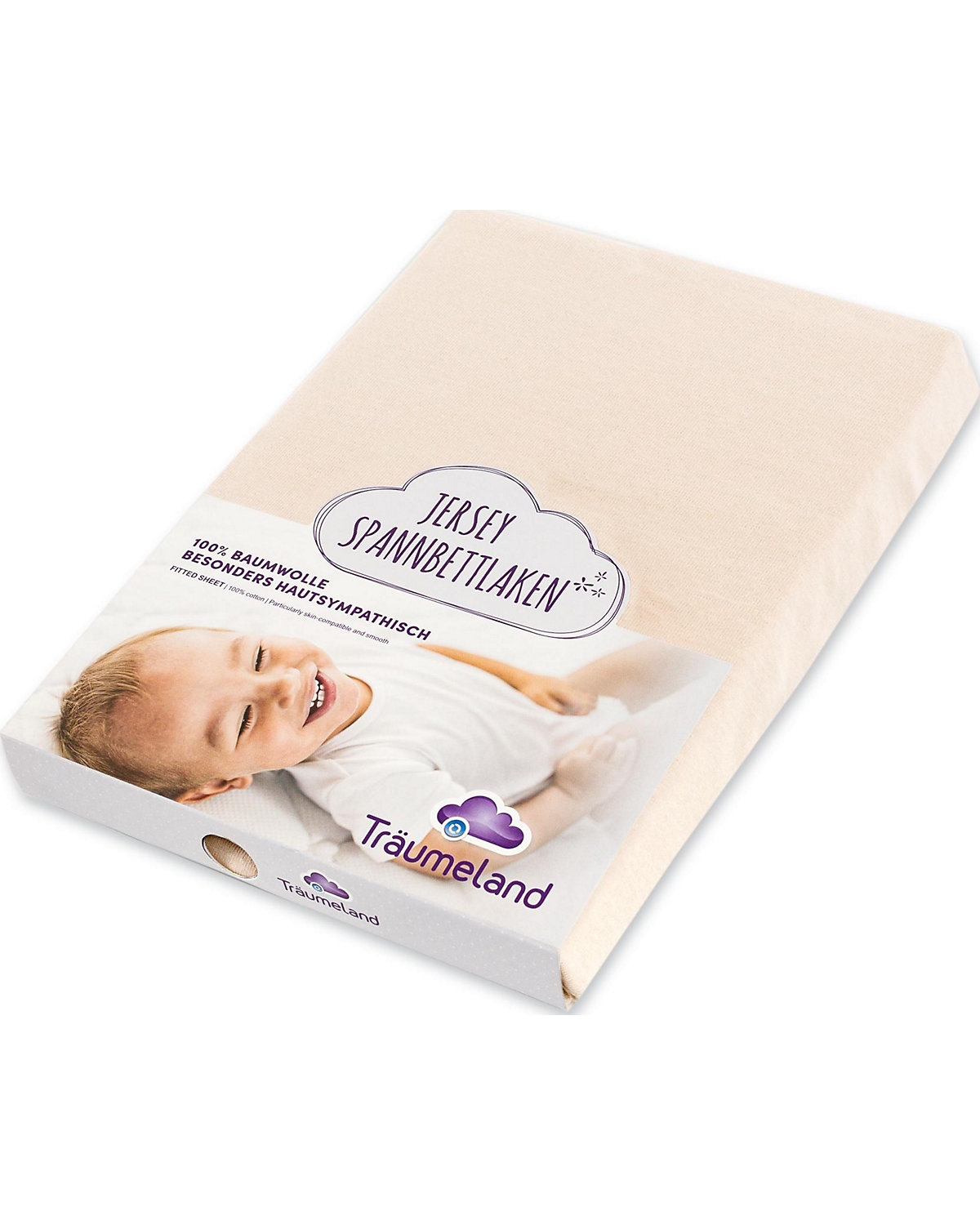 Spannbetttuch Jersey beige 100 x 100 cm