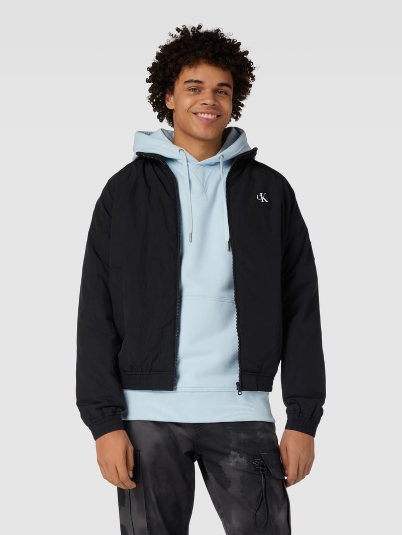 Blouson mit Logo-Print und Eingrifftaschen in black