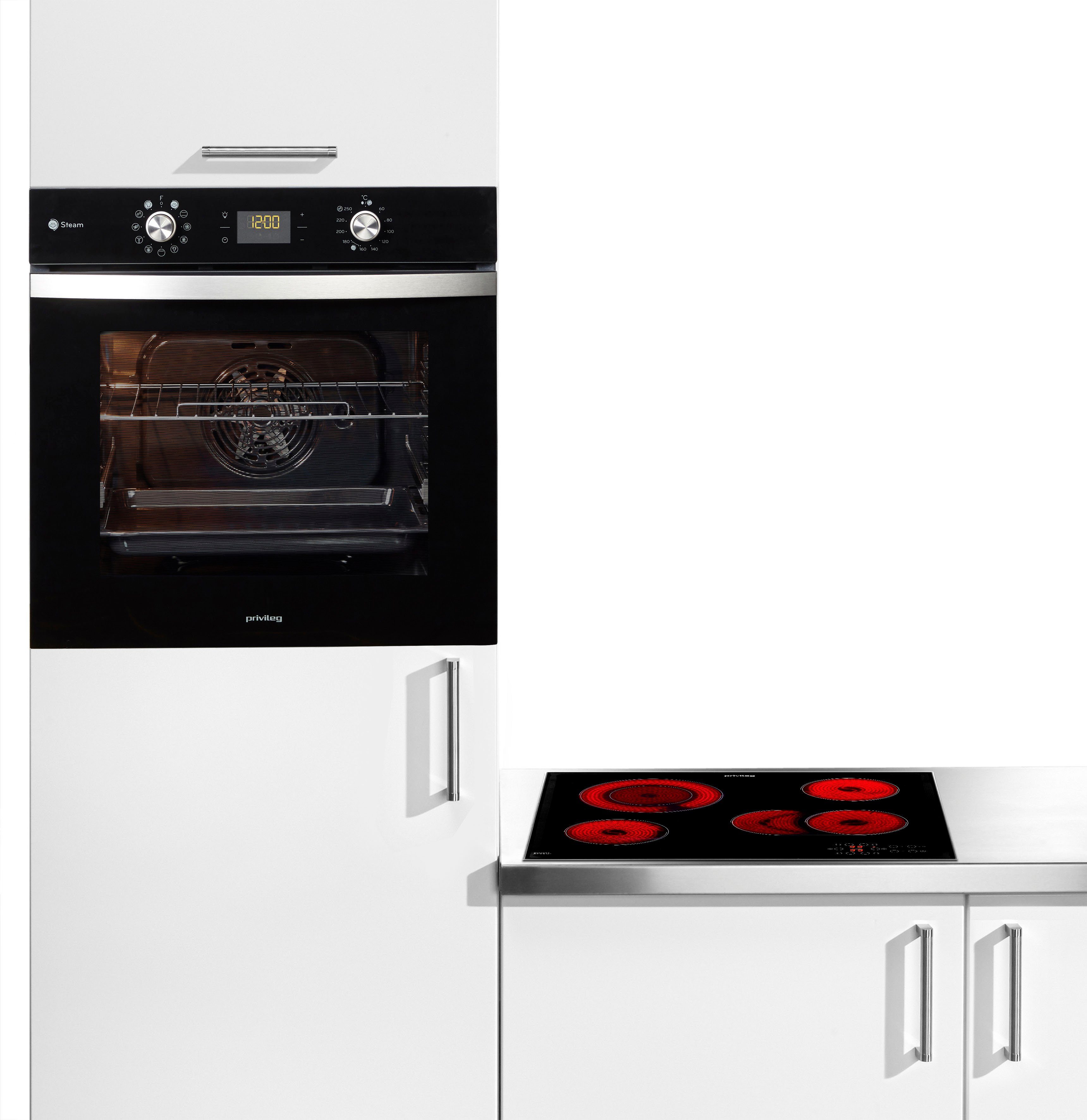 Privileg Backofen-Set BAKO Turn&Go Steam 500, mit Backauszug, Hydrolyse, Dampffunktion