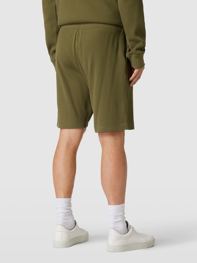 Sweatshorts mit Waffelstruktur Modell 'MONOTYPE' in khaki