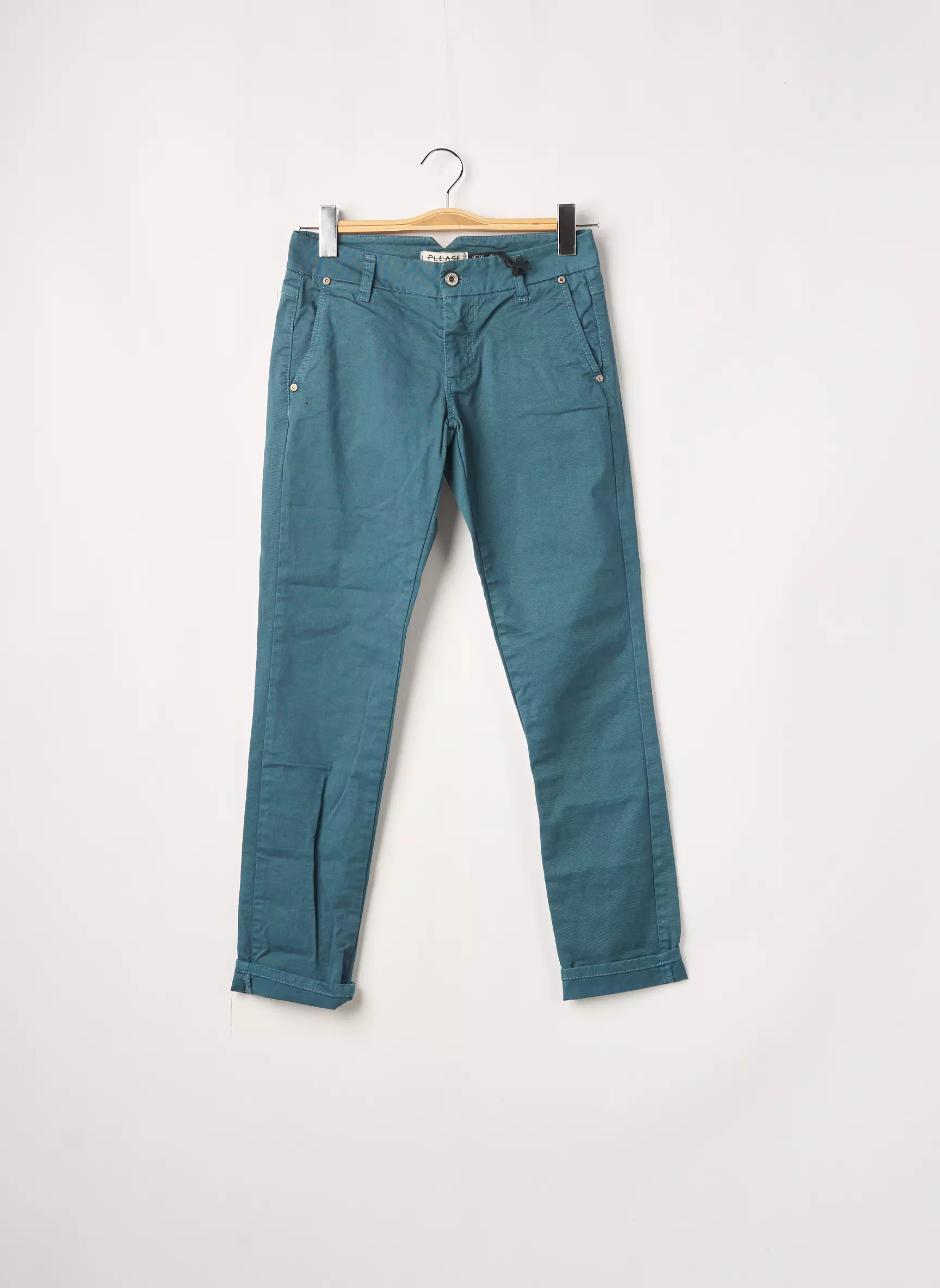 Please Pantalons Slim Femme couleur bleu