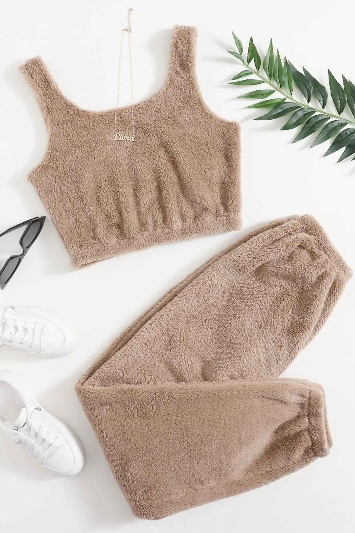 Merry See  Ärmelloses Pyjama-Set aus Plüsch-Fleece mit Trägern