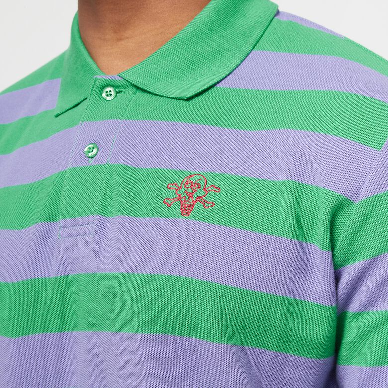 ICECREAM Striped Polo green stripe