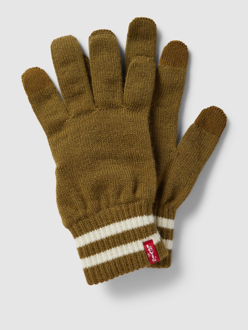 Handschuhe mit Label-Detail Modell 'BEN' in olivgrün