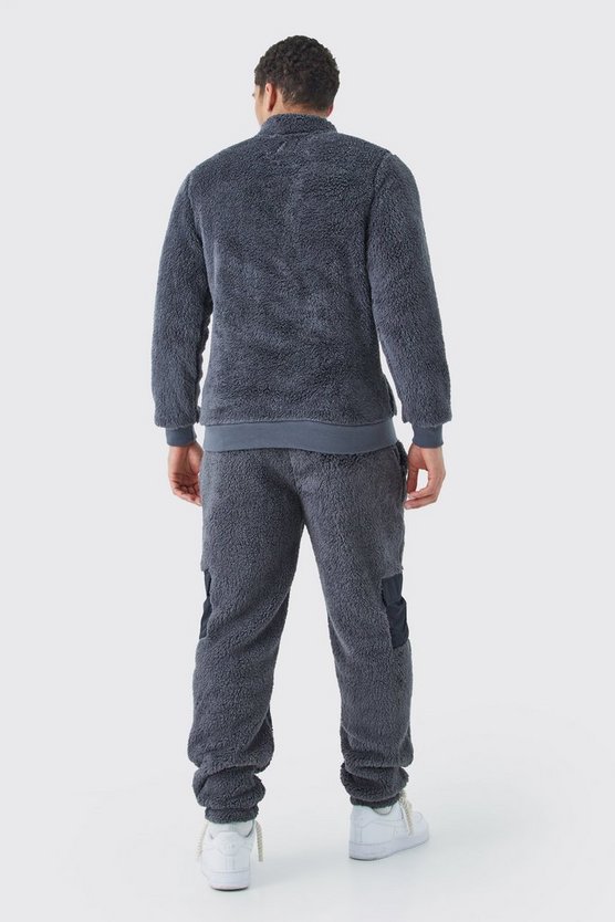 Borg-Sweatshirt mit Trichterkragen