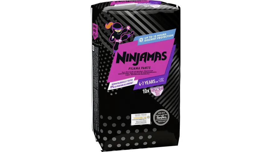 Ninjamas Pyjama Pants für Mädchen 4-7 Jahre