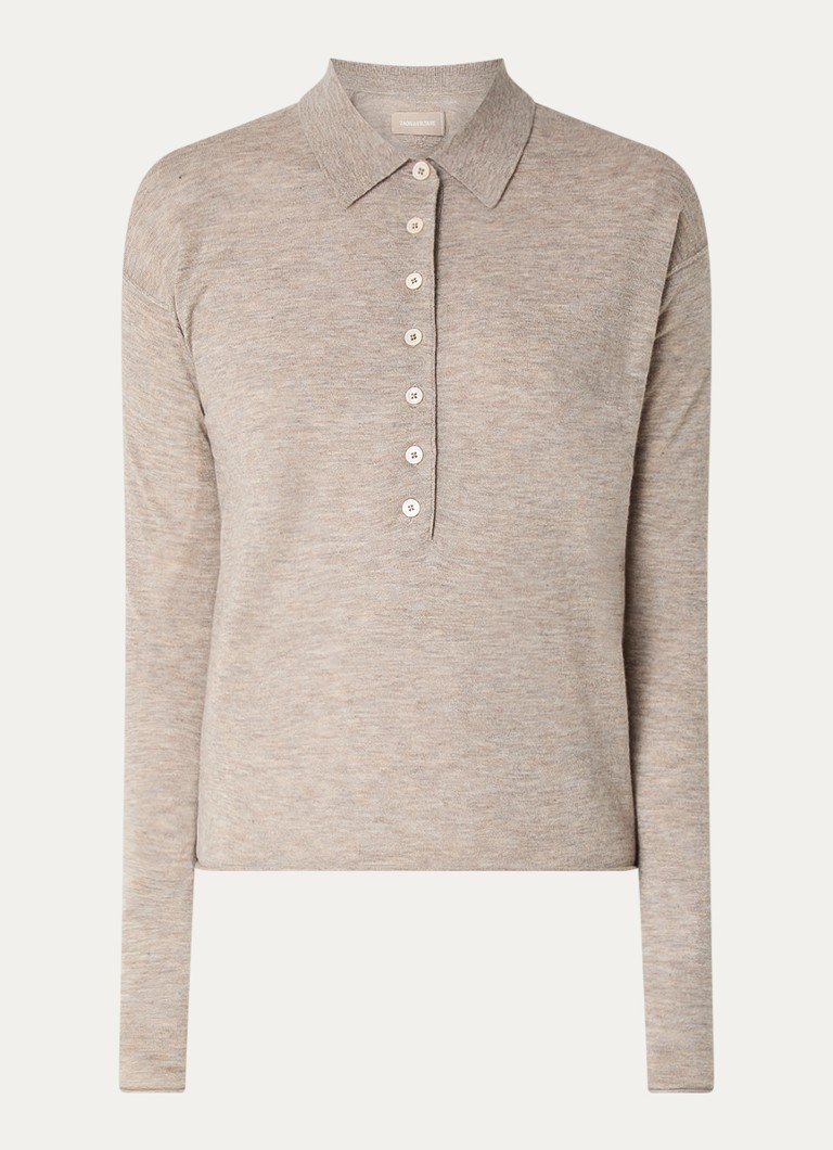 Zadig&Voltaire Marly smalkadījuma kašmira džemperis ar polo apkakli