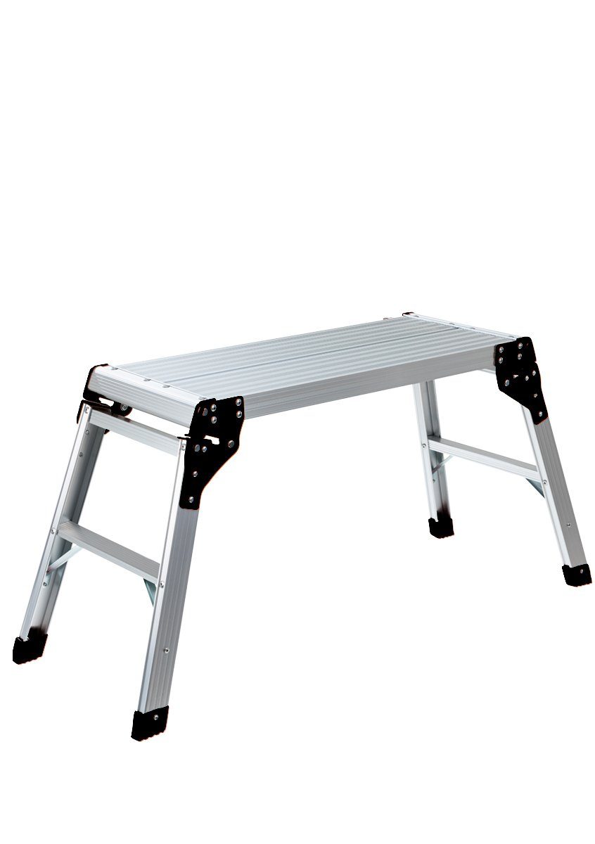 Craftfull Arbeitsplattform Arbeitspodest CF-107A klappbar - 3 J. Garantie - Aluminium (74 x 30 cm - 150 kg Traglast - Trittbank zum Einklappen - mini Arbeitsplattform - Werkbank - Heimwerken, 1-St., Anti-Rutsch, Sicherheitsbügel, klappbare Standfüße)