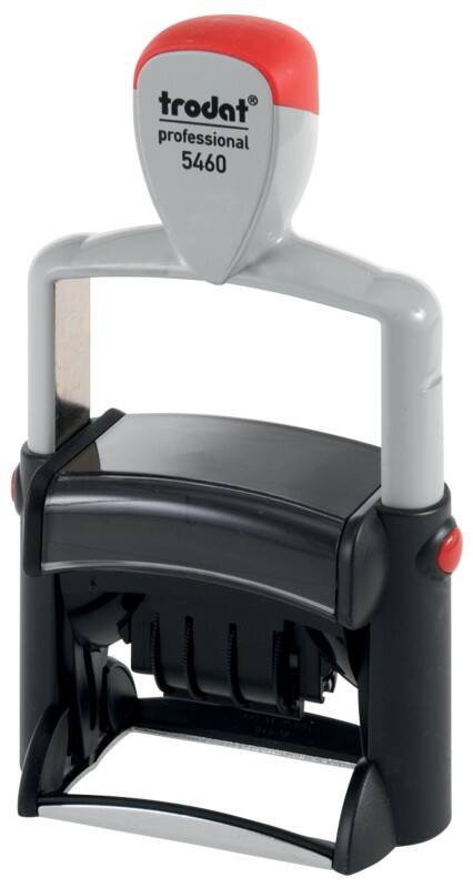 Trodat Textstempel mit Datum F5460, mehrfarbig Schwarz 3,3 x 5,6 cm