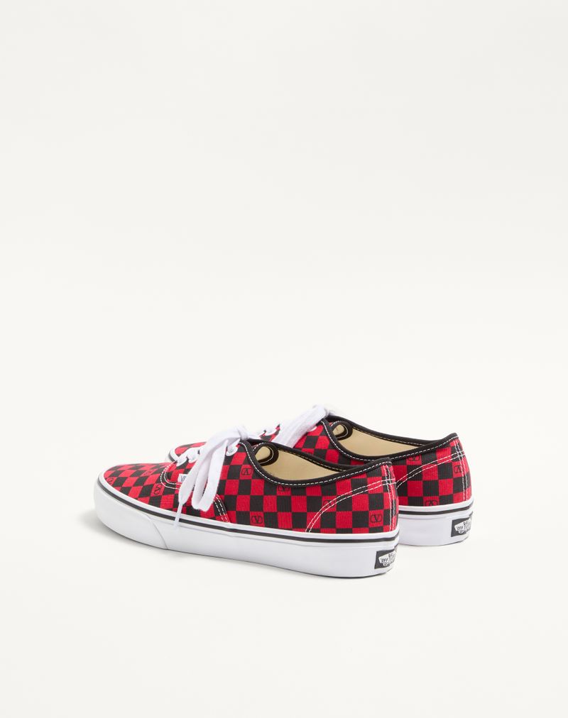 Tênis de cano baixo Valentino Garavani e Vans em tecido com estampa xadrez VLogo
