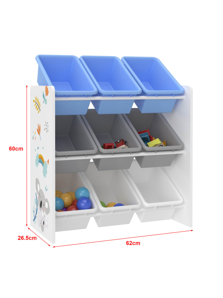 en.casa Kinderregal Muxía in Blau (H)60cm (B)62cm (T)26.5cm günstig kaufen onesize