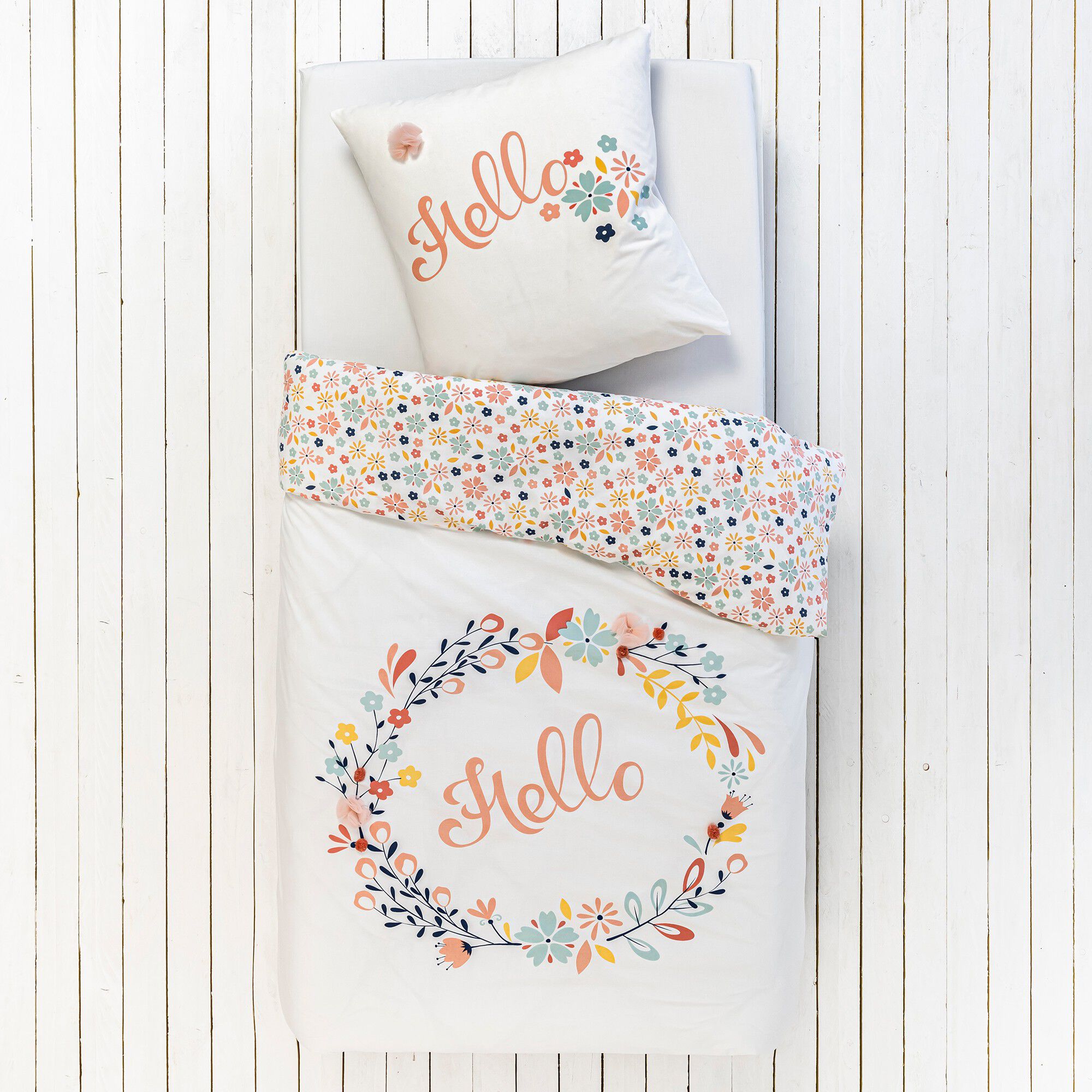 Parure de lit Hello fleurs tulle