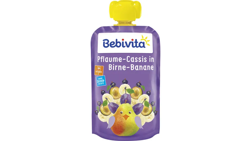 Bebivita Quetschbeutel Pflaume-Cassis in Birne-Banane 120 g