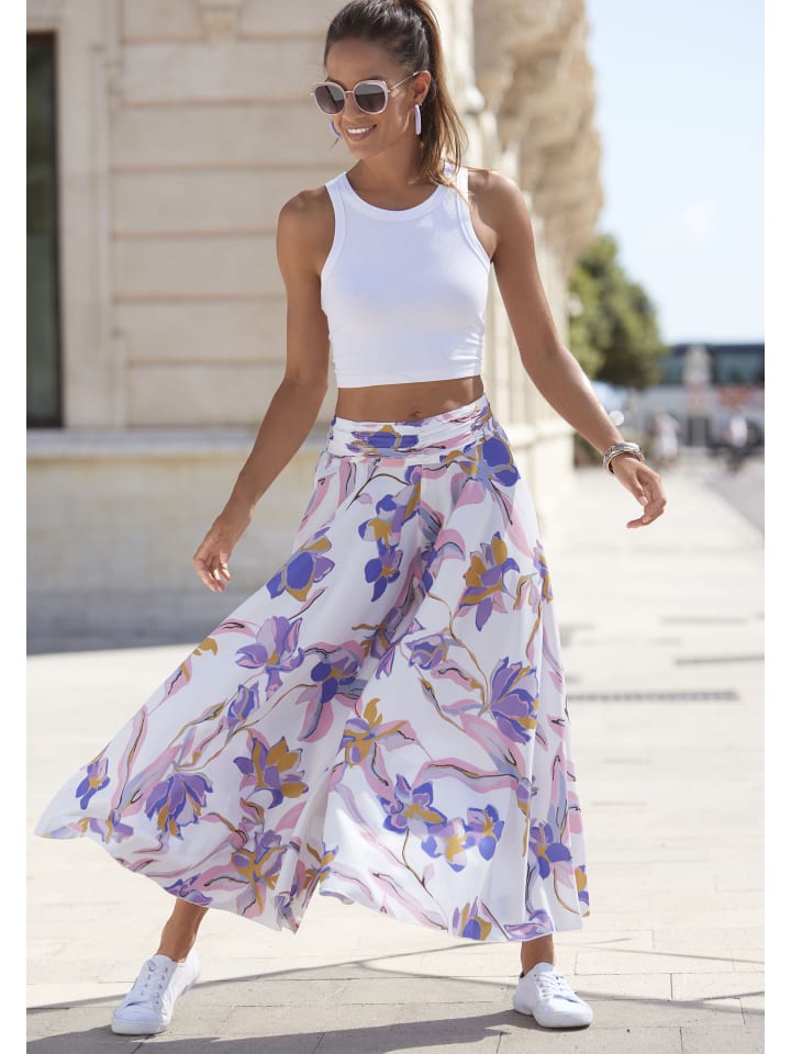 LASCANA Hosenrock in creme-flieder-rosé bedruckt günstig kaufen