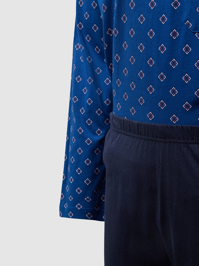 Pyjama mit Brusttasche in blau