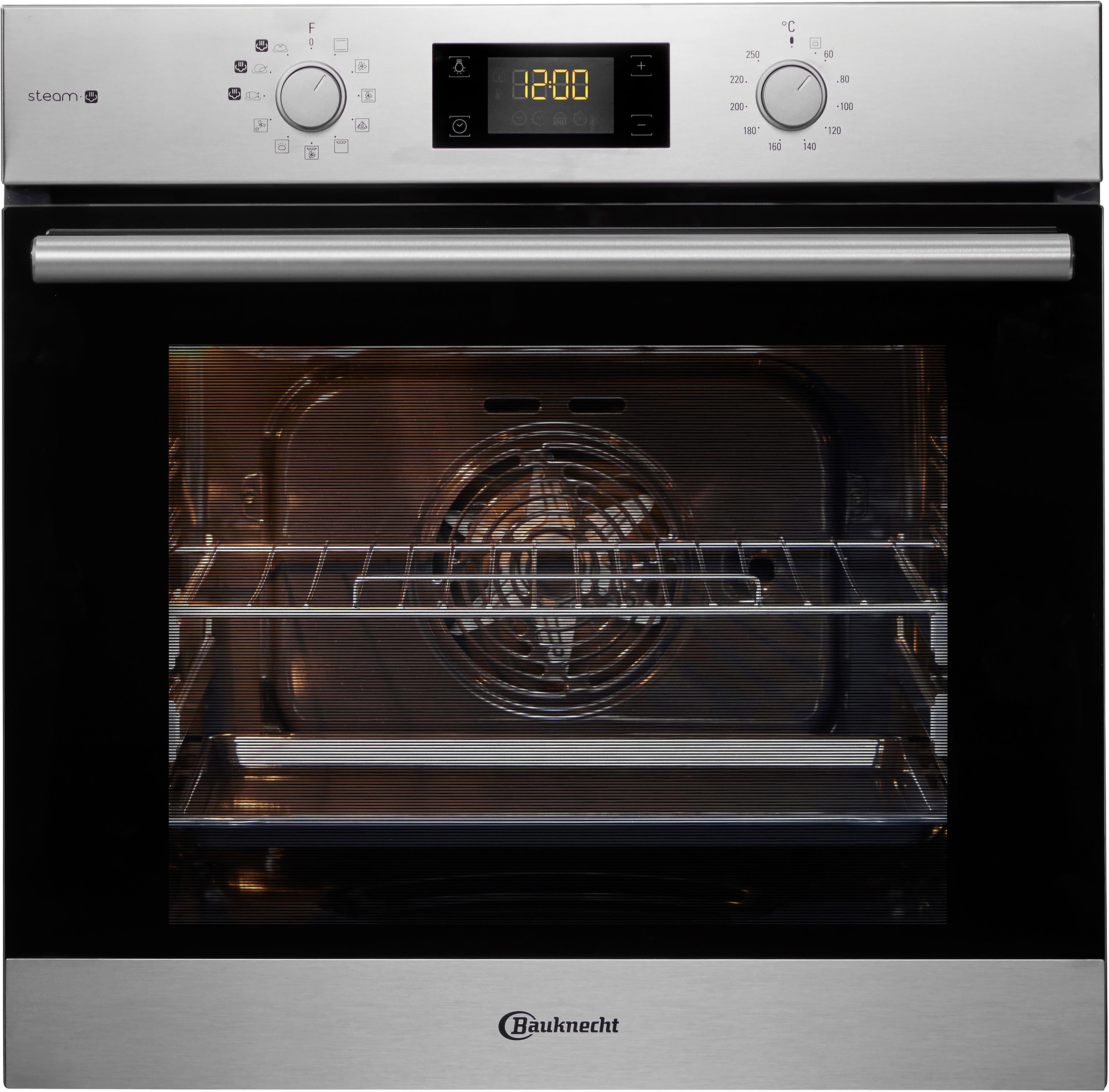BAUKNECHT Backofen-Set BAKO 700 STEAM, mit 2-fach-Teleskopauszug