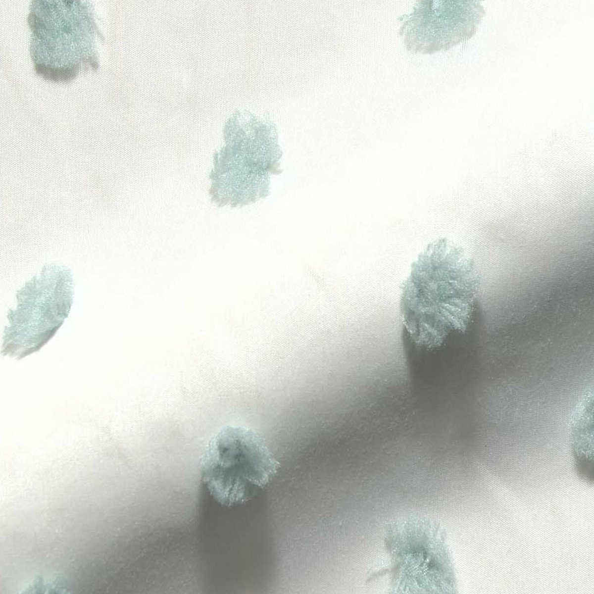Meterware Rasch Textil Bambino Stores Pom Pom Puscheln weiß mint 3m, (1 St), halbtransparent, Kunstfaser, bestickt