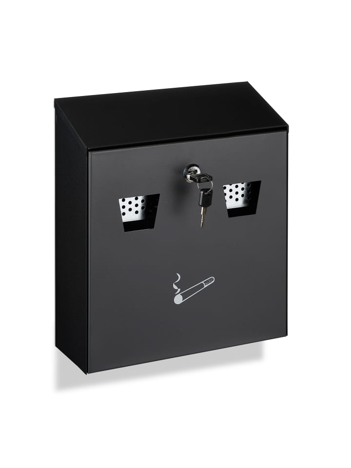 relaxdays Wandaschenbecher in Schwarz günstig kaufen onesize