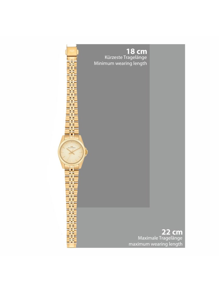 Rhodenwald & Söhne Damen Quarzuhr gelbgold Edelstahl gelbgold in gelbgold günstig kaufen 22 cm