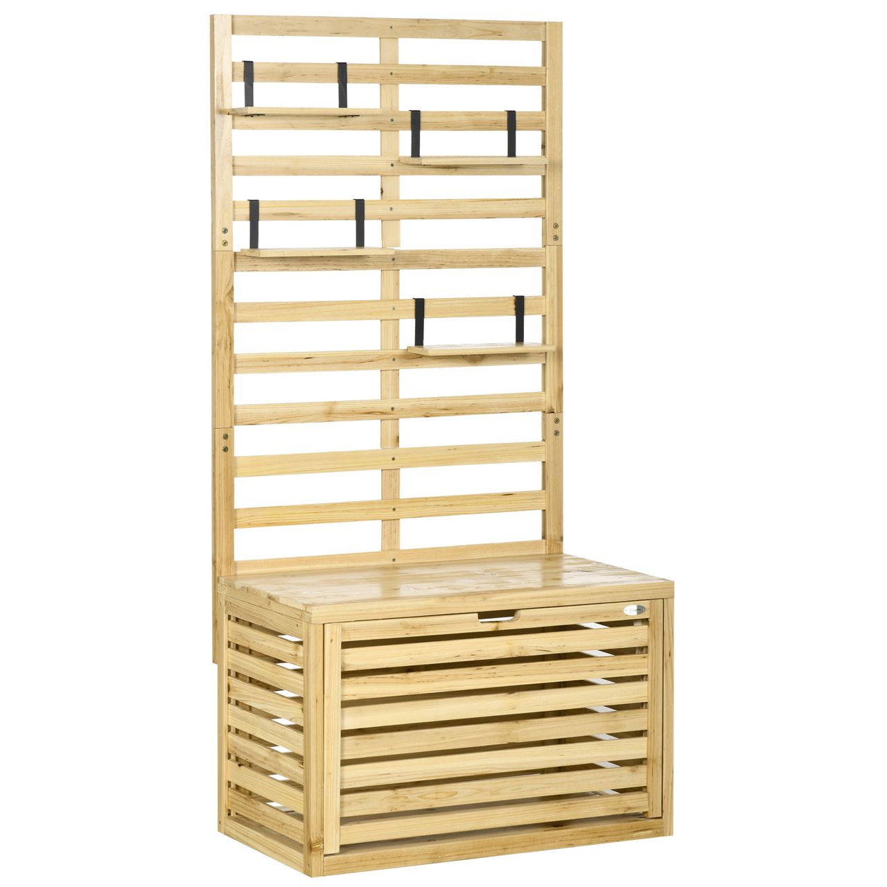 Outsunny Aufbewahrungsbox, Gartentruhe mit Rankhilfe