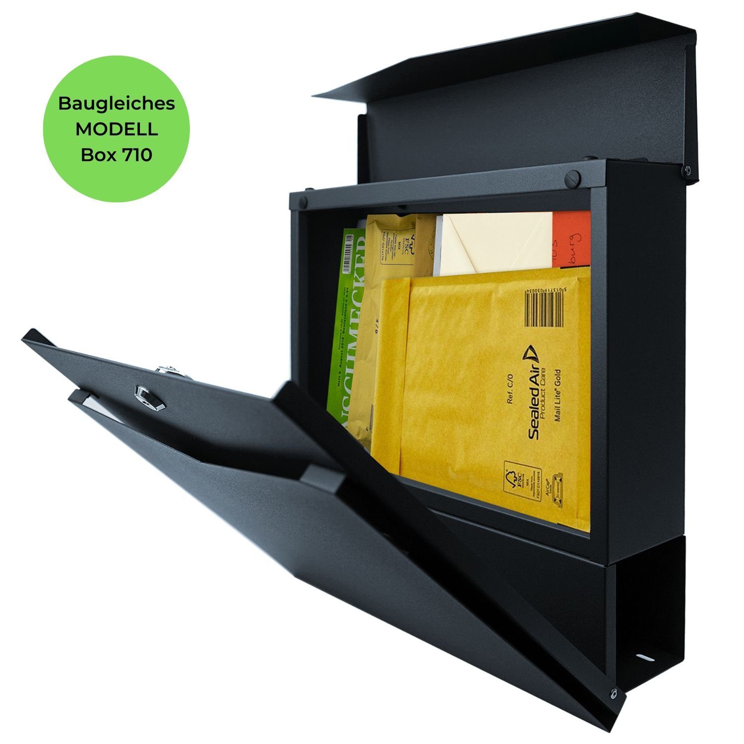 MOCAVI Briefkasten MOCAVI Box 710 Briefkasten mit Zeitungsfach weiß, integriert