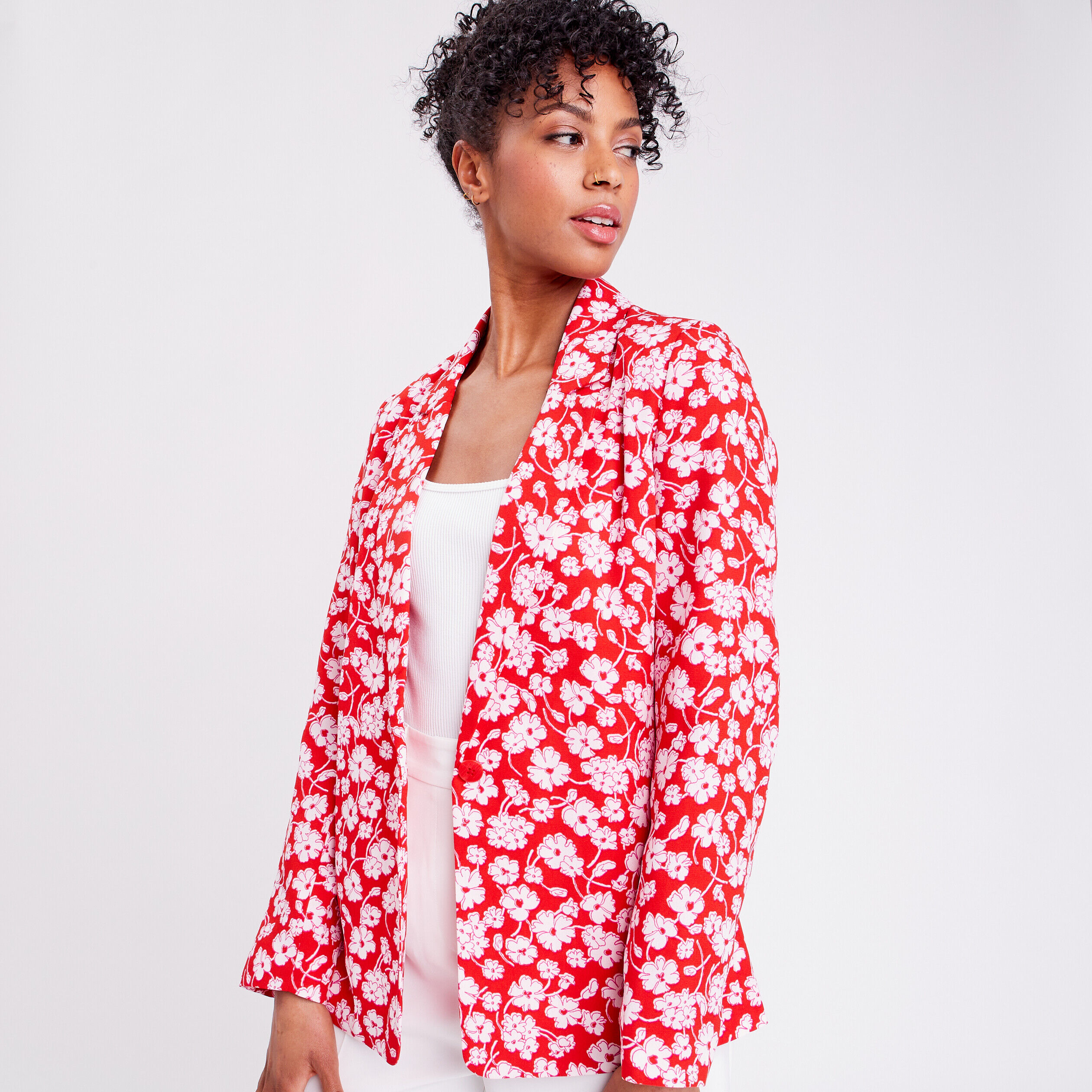 Veste esprit blazer droite rouge femme | Cache Cache