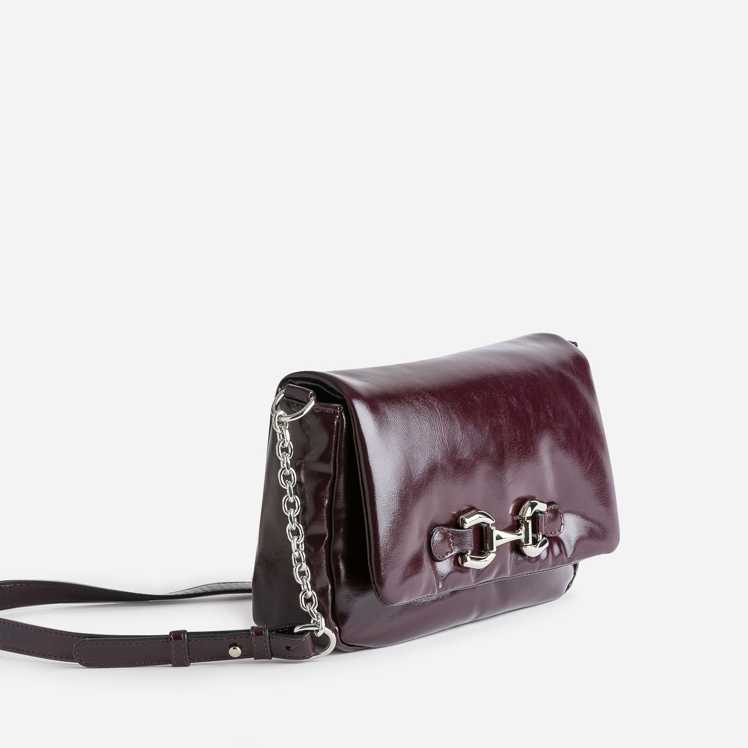 Sac à main TEXTO bordeaux glacé décor mors