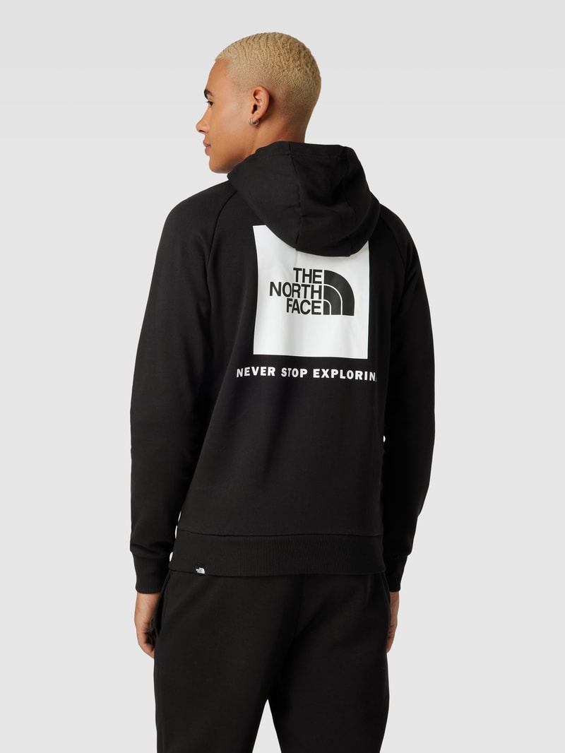 Hoodie mit Label-Print Modell 'RAGLAN' in schwarz