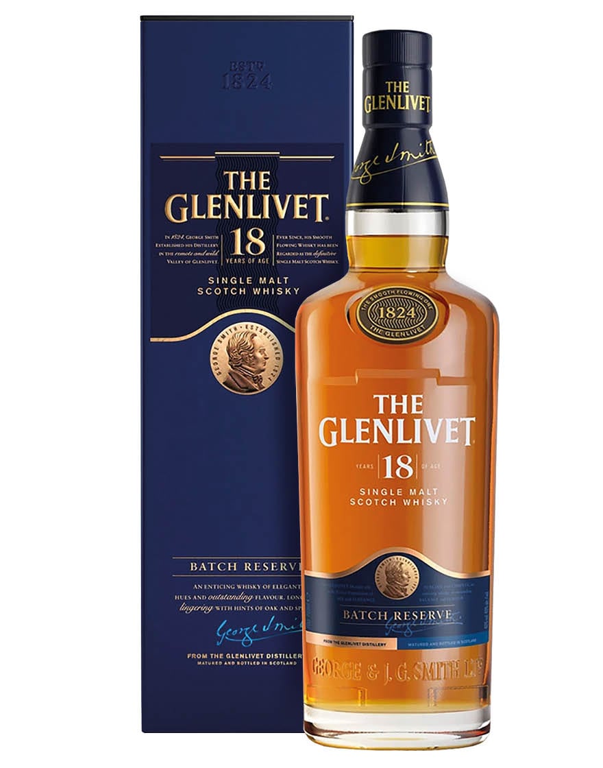 Single Malt Scotch Whisky 18 Years of Age The Glenlivet 0,7 ℓ, En Étui
