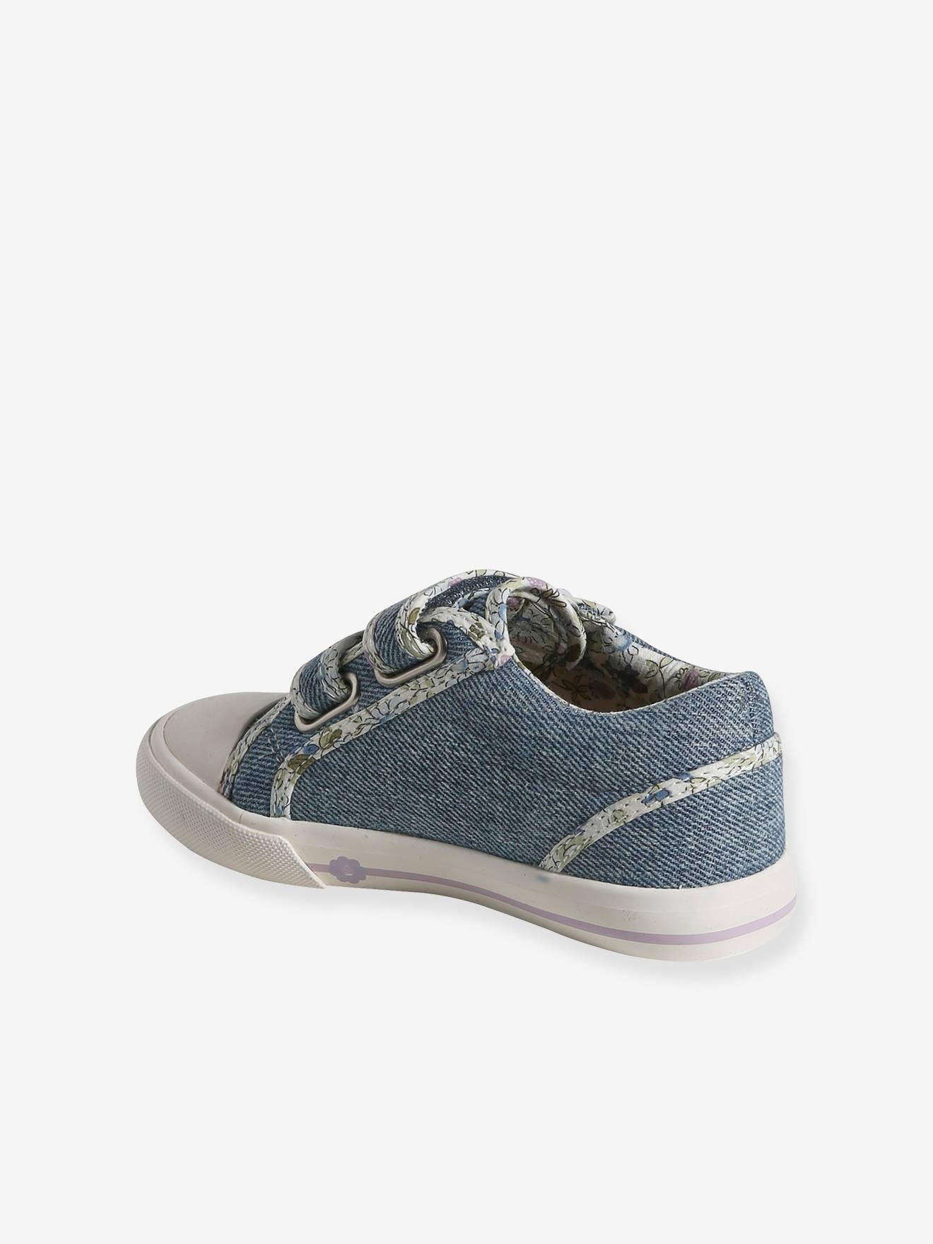 Vertbaudet Mädchen Klett-Sneakers, Anziehtrick - jeansblau