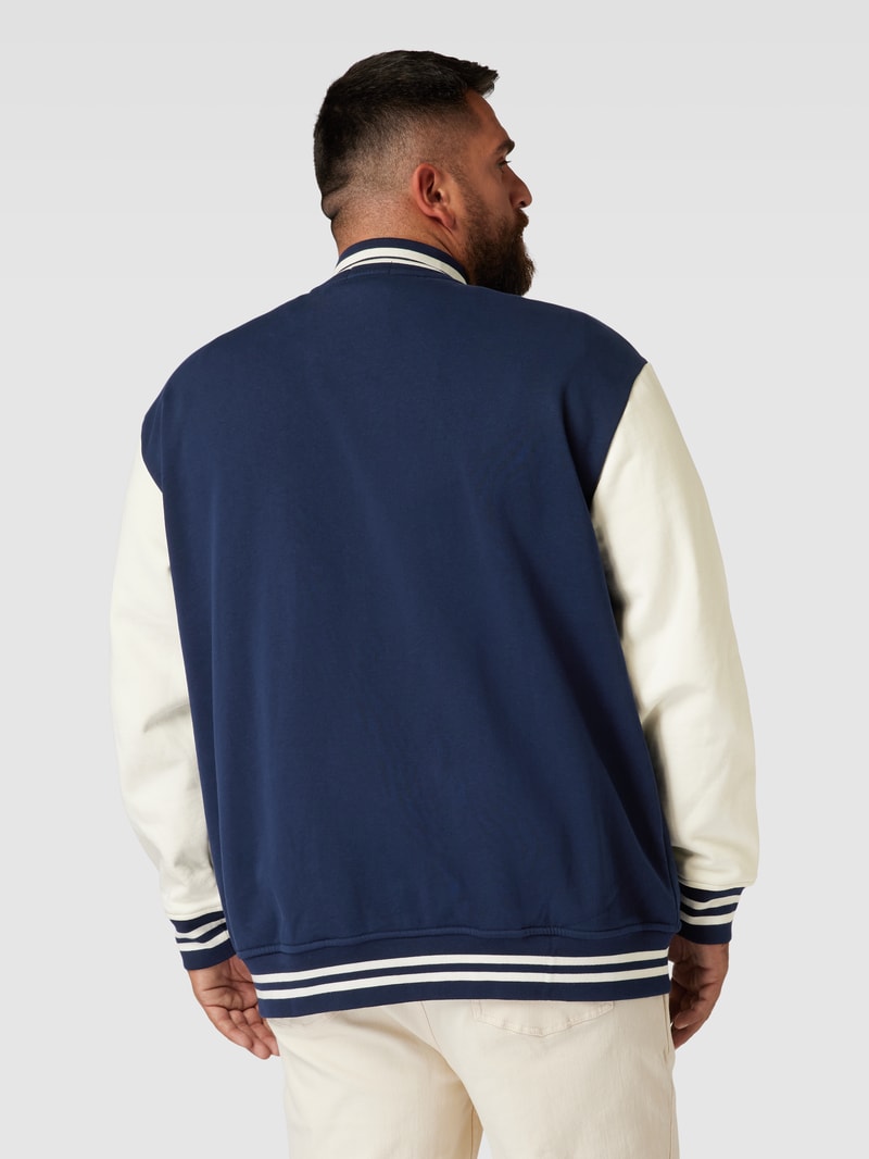 PLUS SIZE College-Jacke mit Label-Stitching in marineblau