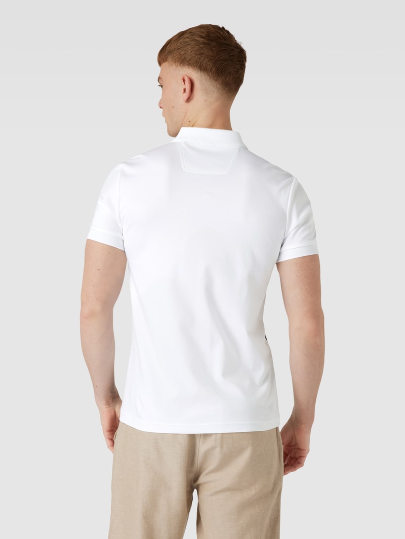 Slim Fit Poloshirt mit Label-Detail Modell 'Paule' in weiß