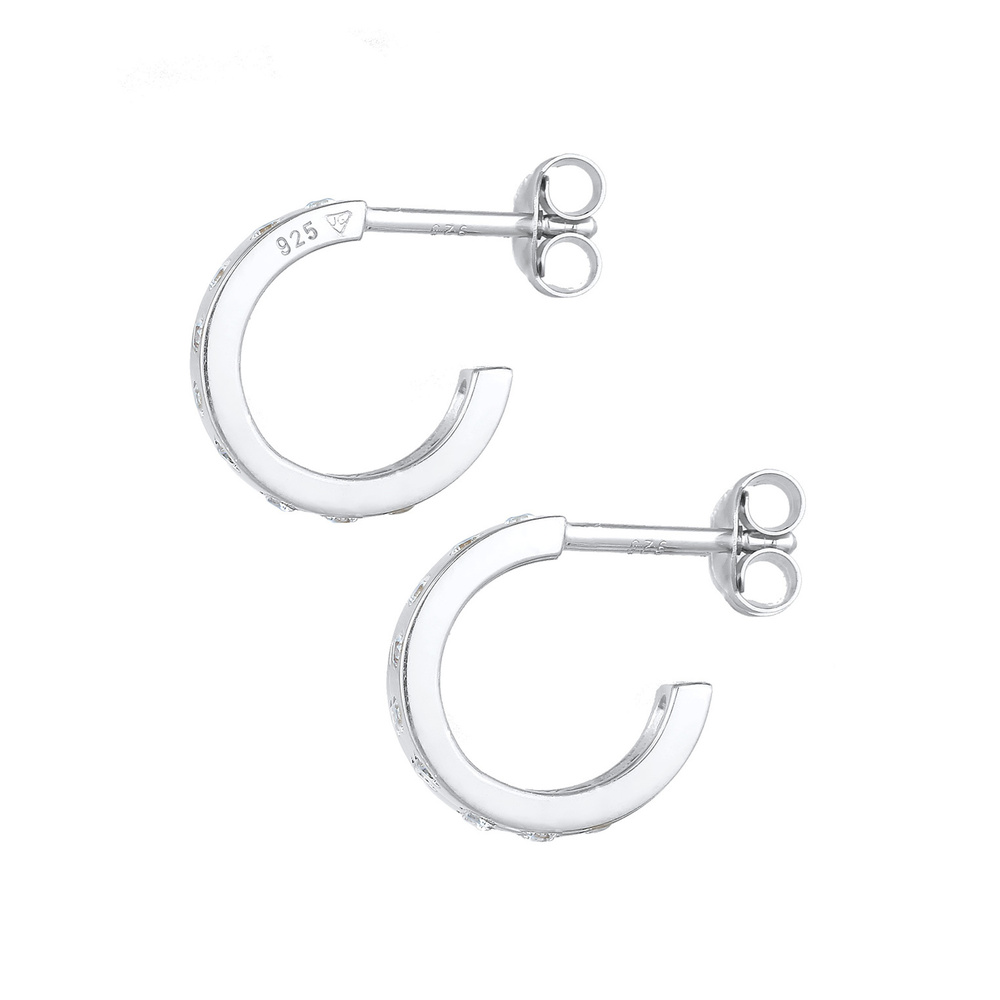 Elli Elli Boucles d'Oreilles Femmes Creoles Mini Elegant Basic avec pierres de zirconi Boucles d'oreilles