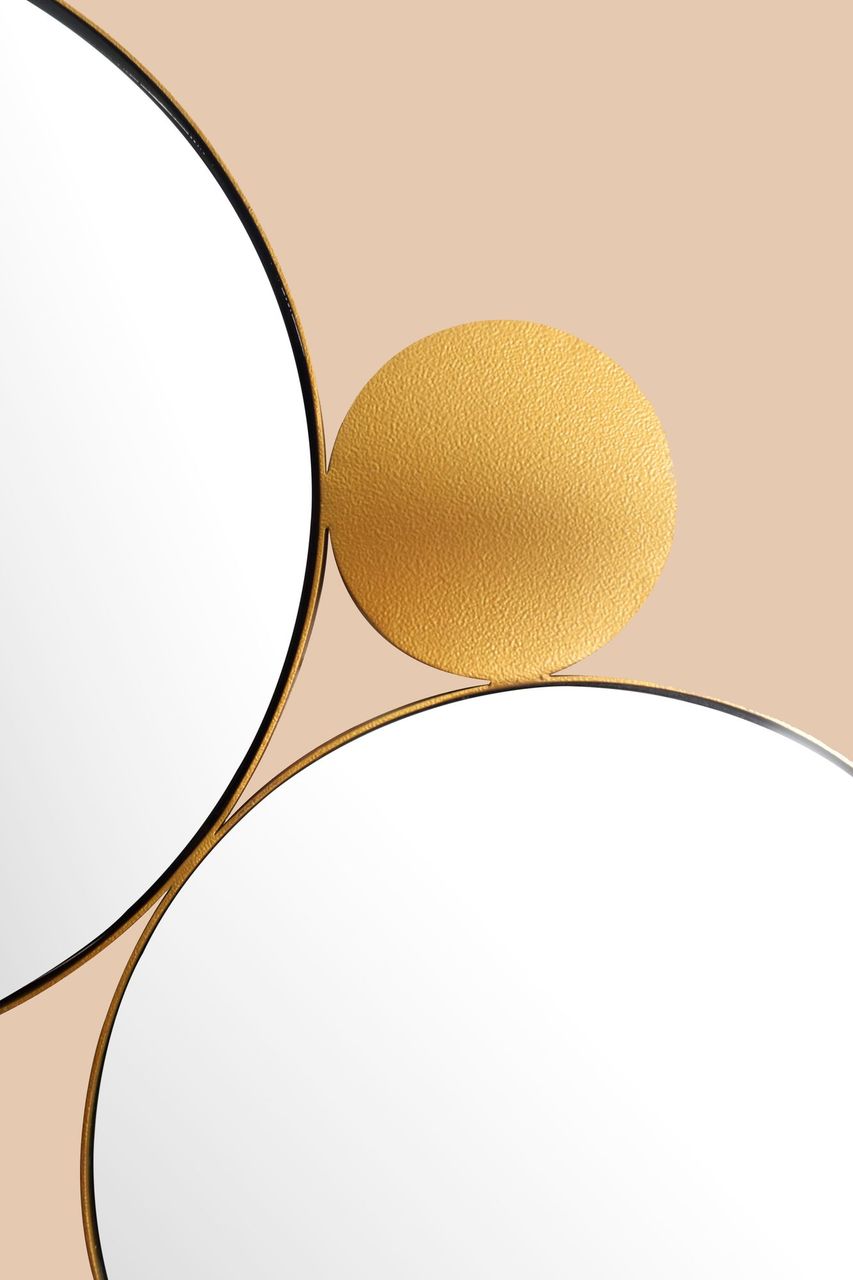 Wohnling Wandspiegel Kreise 80x60 cm Metall Gold