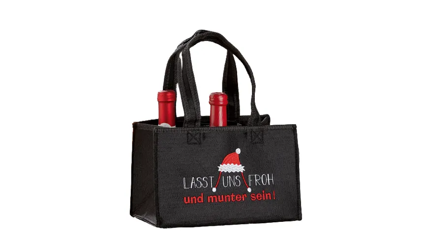 GILDE Filz Flaschentasche Lasst uns froh und ...