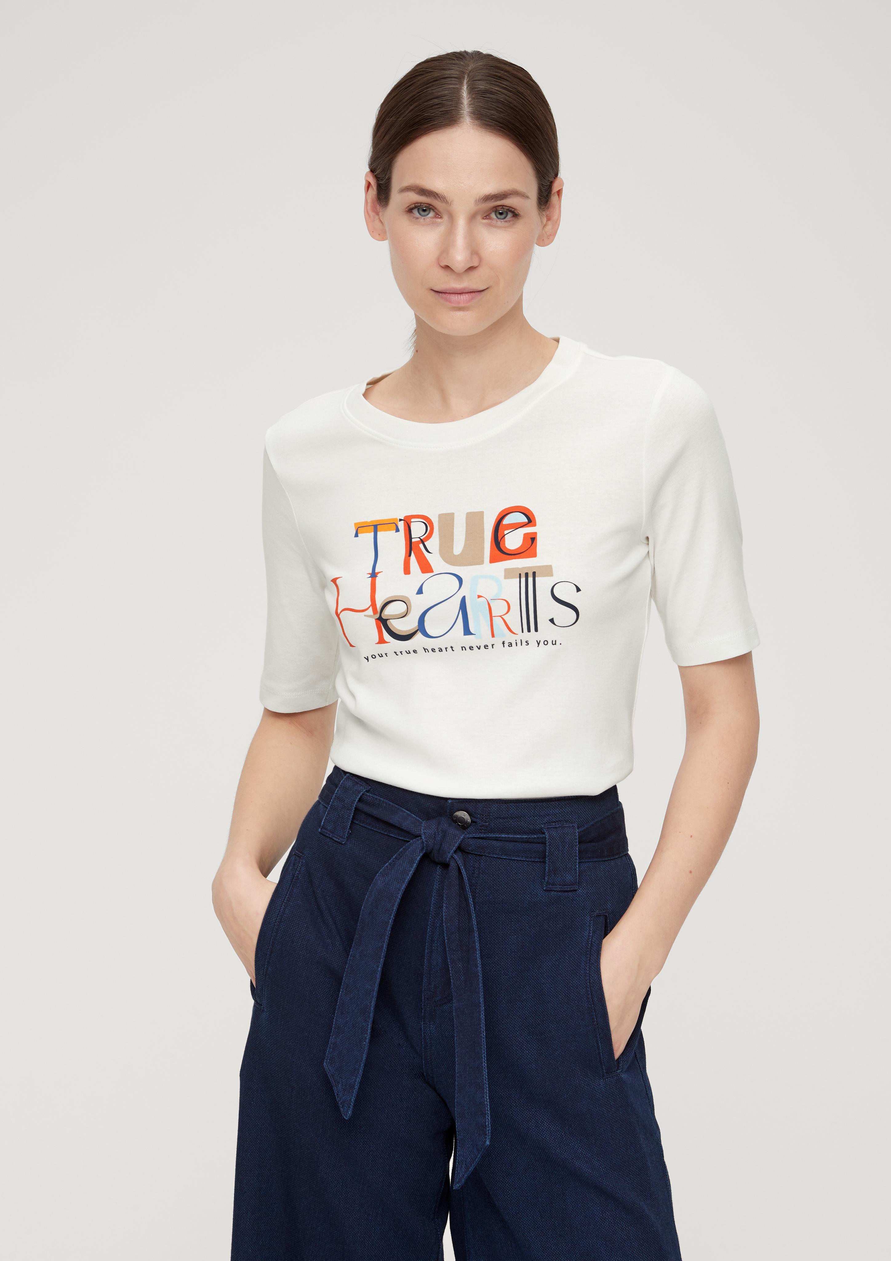 Baumwollshirt mit glänzendem Frontprint  2133065-02D0