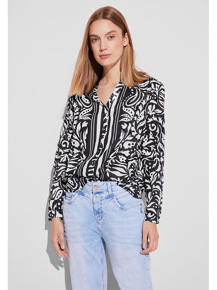 Street One Bluse in Schwarz/ Weiß günstig kaufen