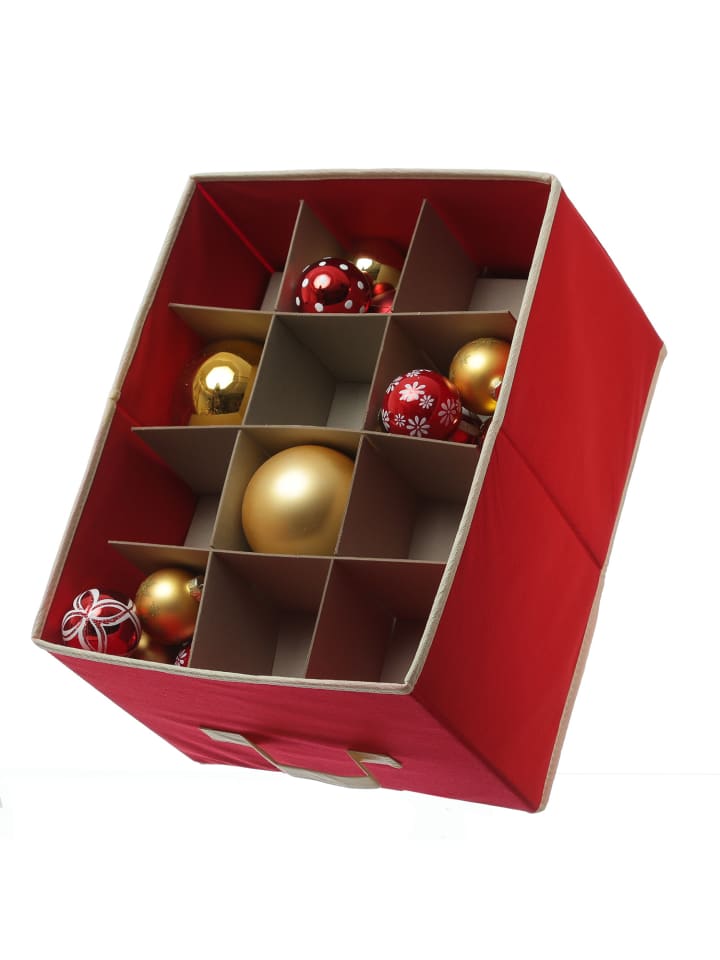 MARELIDA Aufbewahrungsbox für 24 Christbaumkugeln in rot günstig kaufen onesize