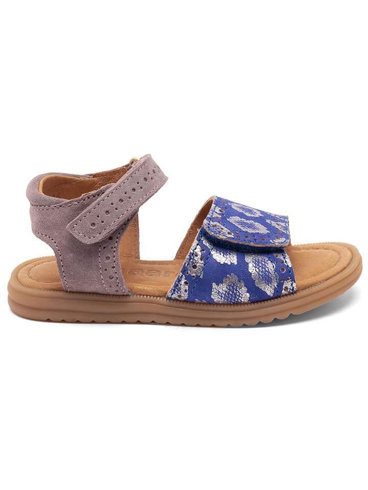 bisgaard Leder-Sandalen in Lila/ Blau/ Silber günstig kaufen