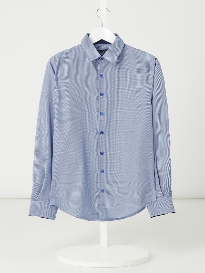 Slim Fit Hemd mit Vichy-Karo in blau