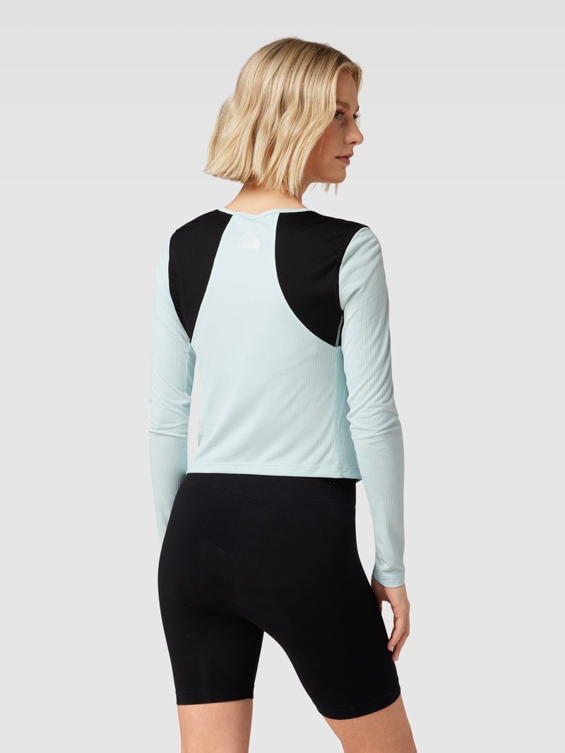 Longsleeve in Two-Tone-Machart in hellblau