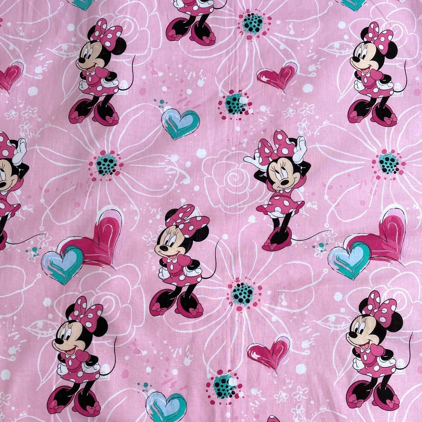 Babybettwäsche Wendebettwäsche Minnie Mouse 2tlg. Baumwolle 100x135 cm + 40x60 cm, , Baumwolle, 2 teilig
