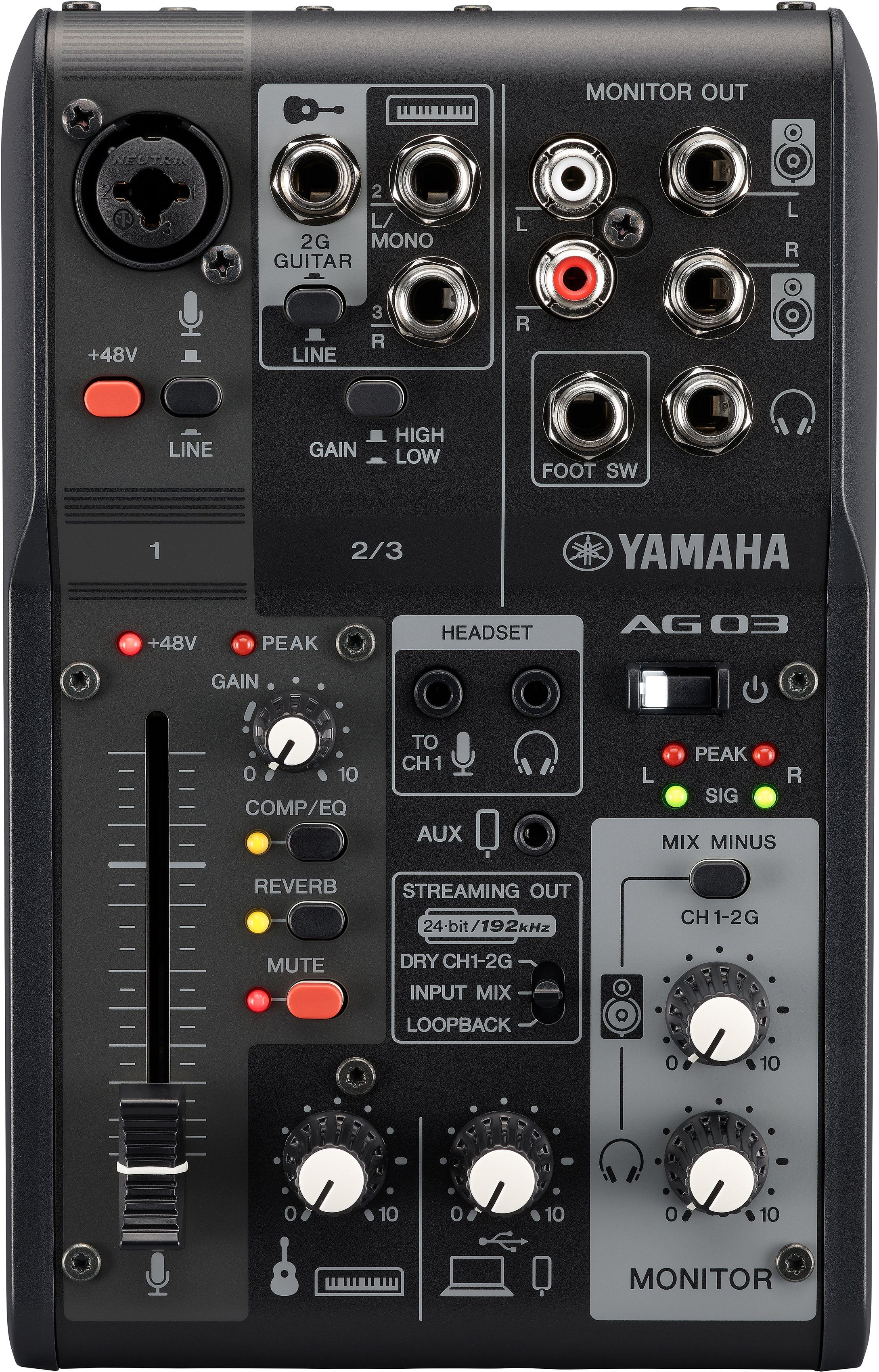 Yamaha Mischpult AG03MK2B, mit neuer AG Controller Software