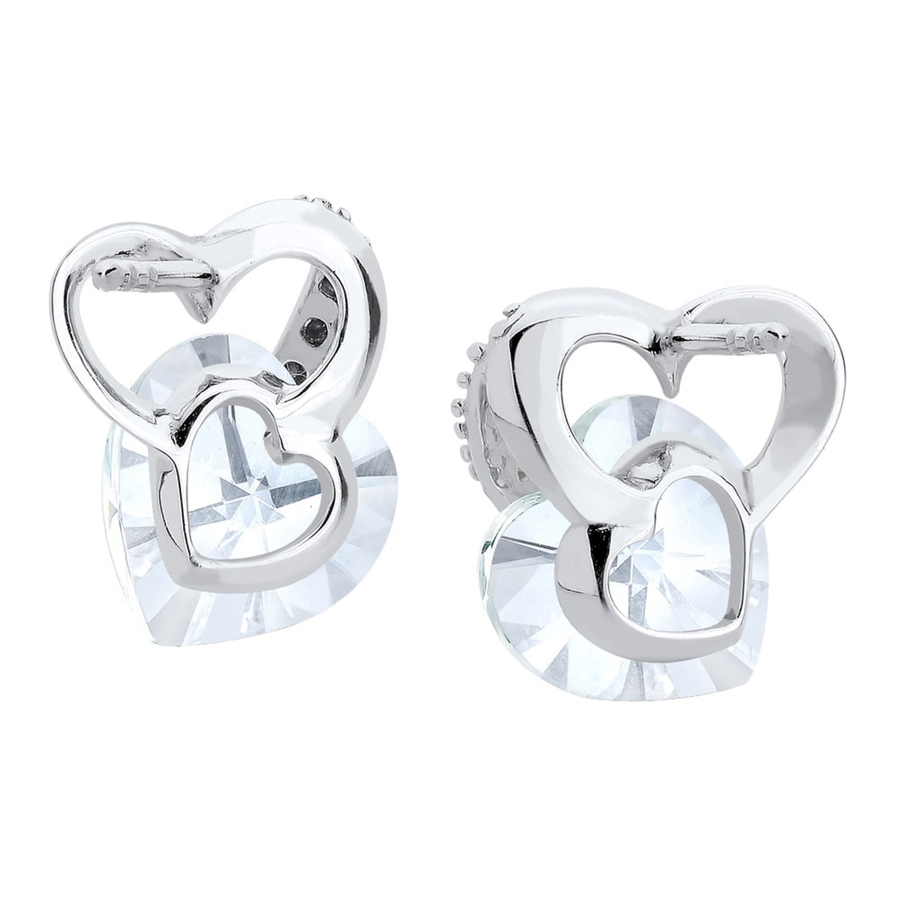 Elli Elli Boucles d'Oreilles Herz Liebe Kristalle 925 Silber Honey Boucles d'oreilles