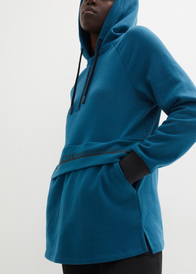 Sweat-Longshirt mit Kapuze
