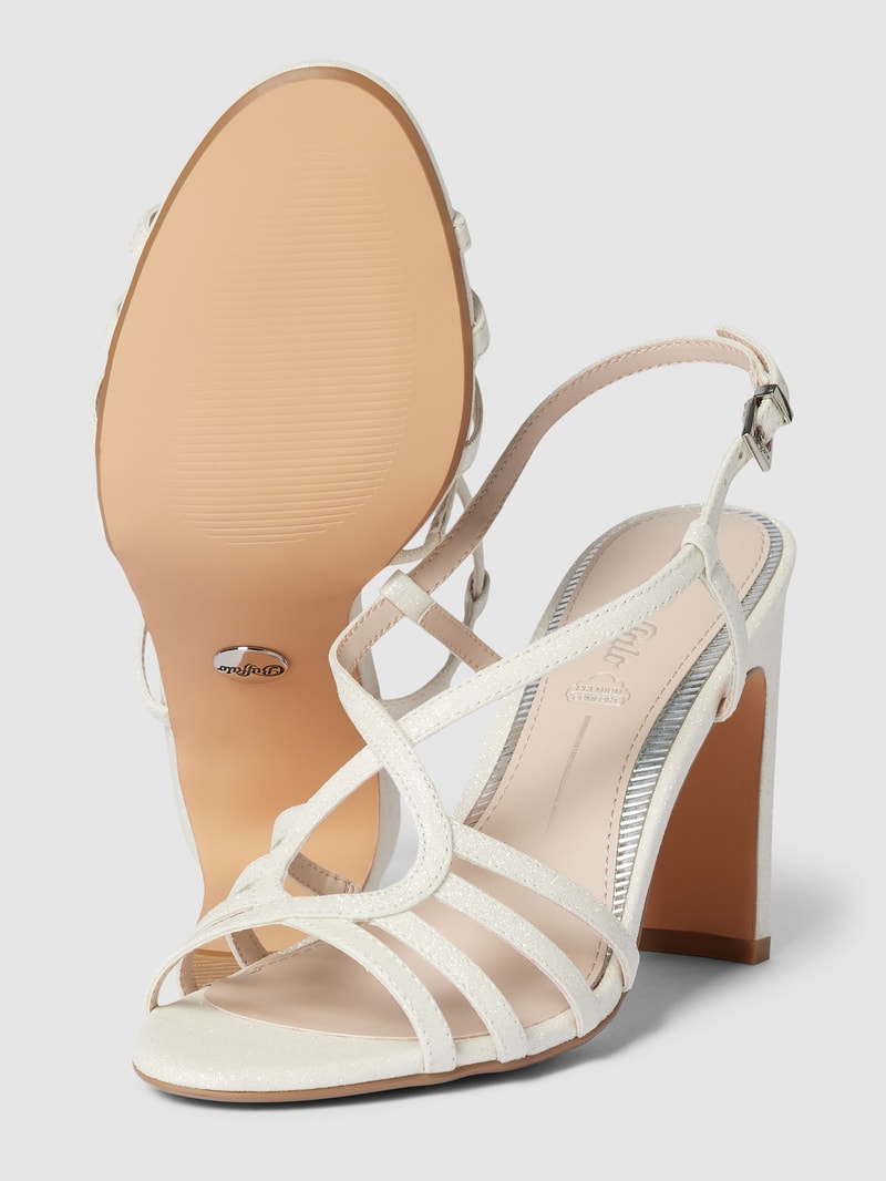 Sandalette aus Satin Modell 'Jean' in weiß