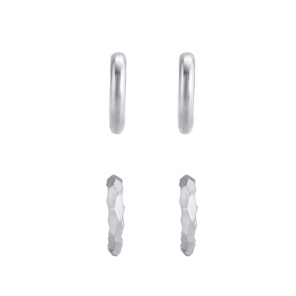 Elli Elli Boucles d'Oreilles Elli - Set Basic Minimal Boucles d'Oreille Femme - (925/1 Boucles d'oreilles