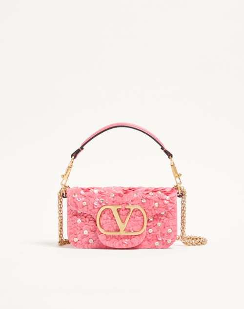 Bolsa de ombro pequena bordada Valentino Garavani Locò